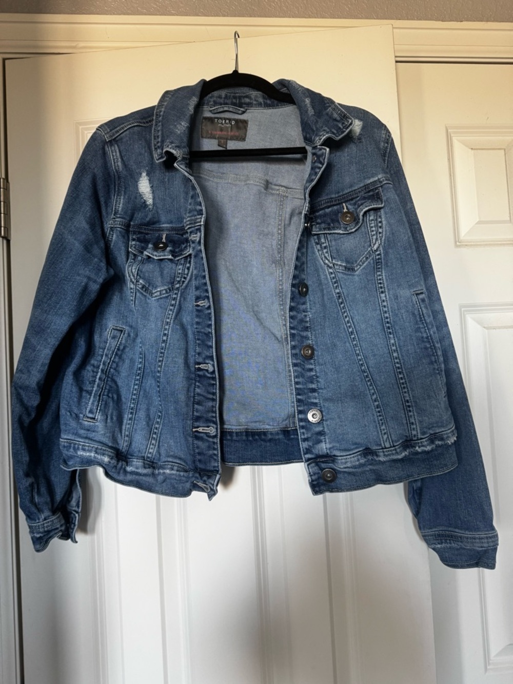 TORRID Blue Distressed Jean Jacket